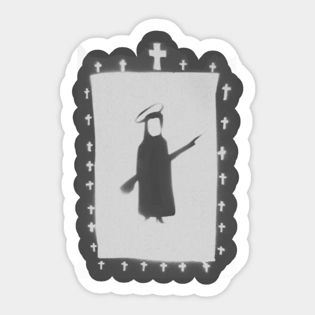 Gothic Nun Crucifix Sticker by Evan Derian